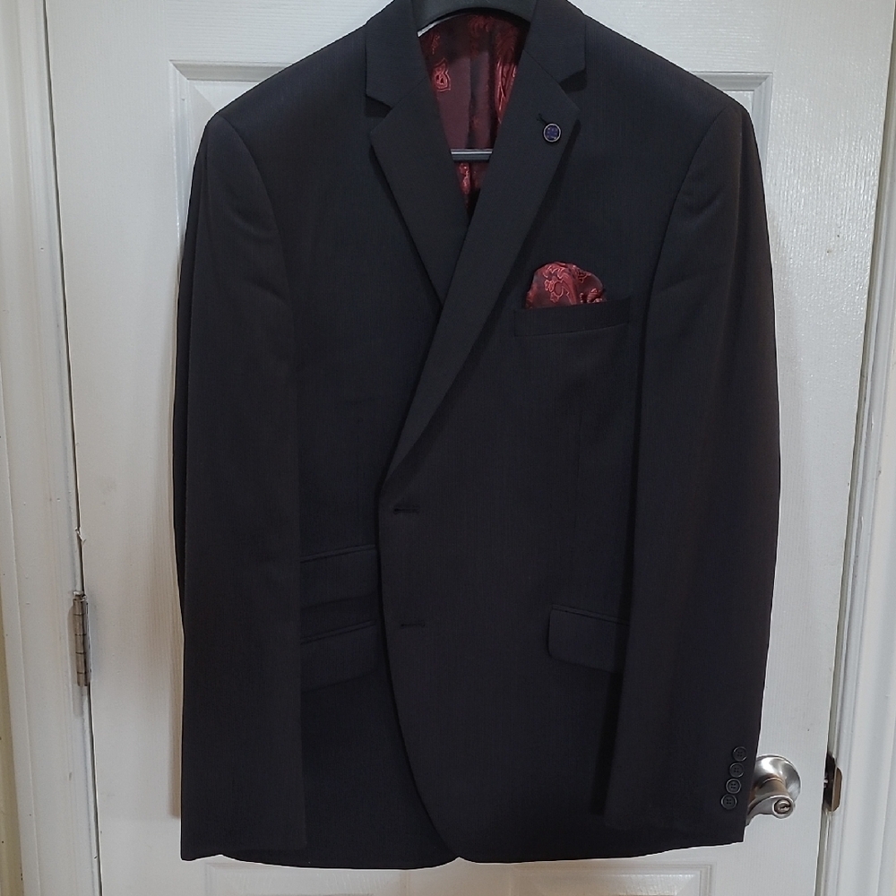TED Baker Dark Blue Thin Strips Men's Blazer